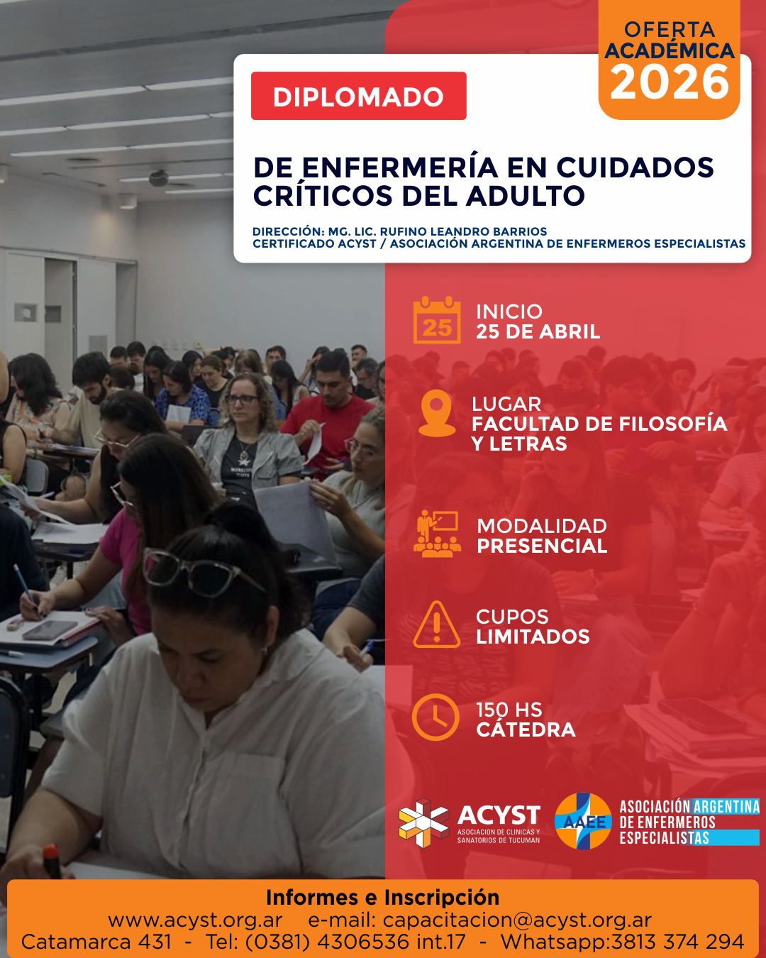 Diplomado de Enfermería en Cuidados Críticos del Adulto 2026