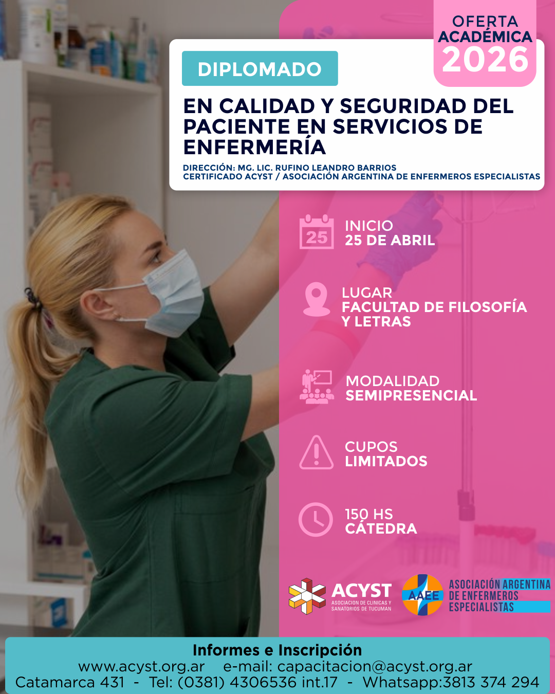 Diplomado de Calidad y Seguridad del Paciente en Servicios de Enfermería 2026